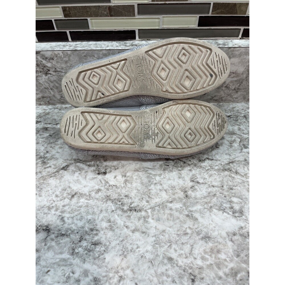 TOMS Classic Slip On Canvas Gray Large Herringbone Size 5 - Picture 5 of 6